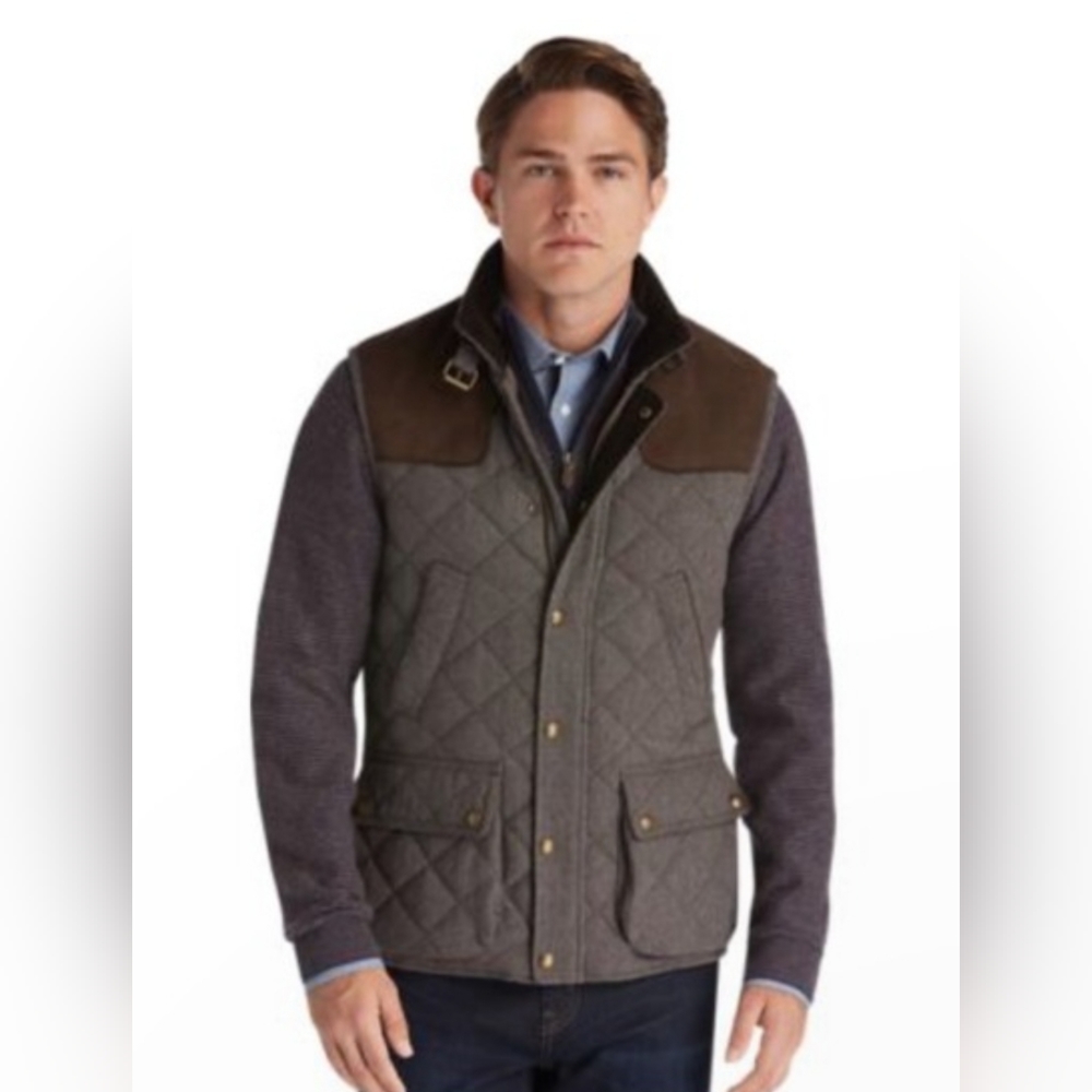 Jos A Bank 1905 Collection Quilt Herringbone Vest XL